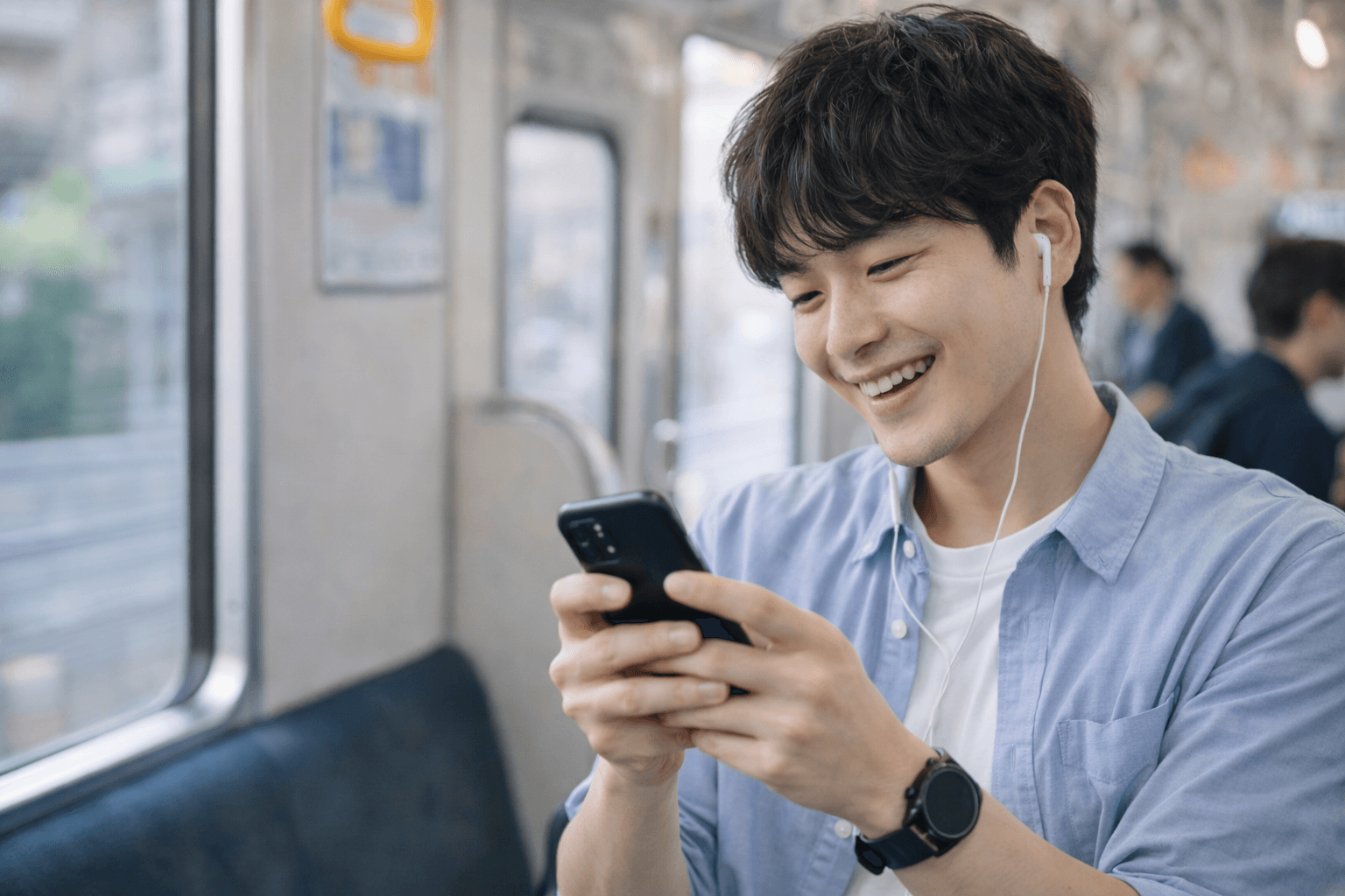 スマートフォンでMixMoを楽しんでいる様子